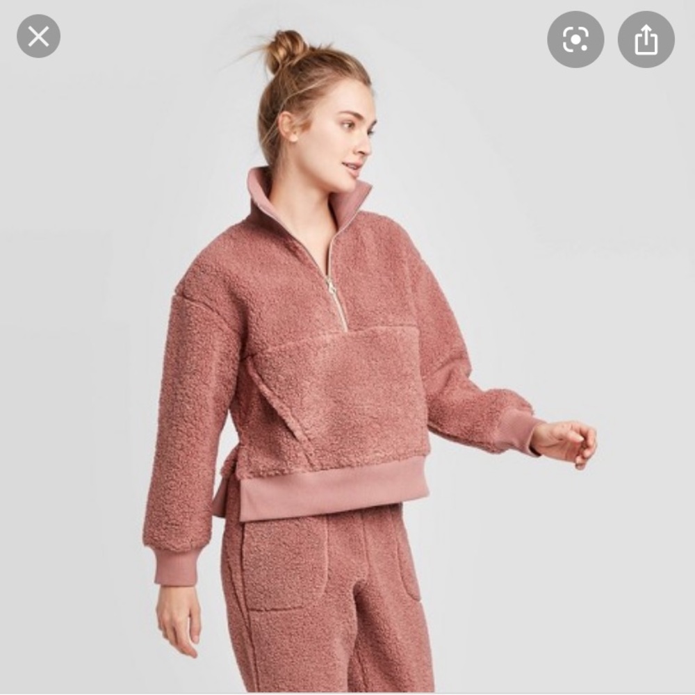 Joy Lab long sleeve pullover jacket, size large